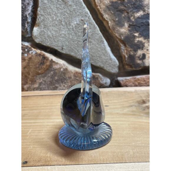 Whale Glass Art Paper Weight. Clear with blue on the inside. - Picture 4 of 6